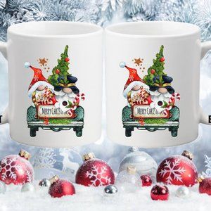 MERRY CHRISTMAS GNOME TRUCK MUG
